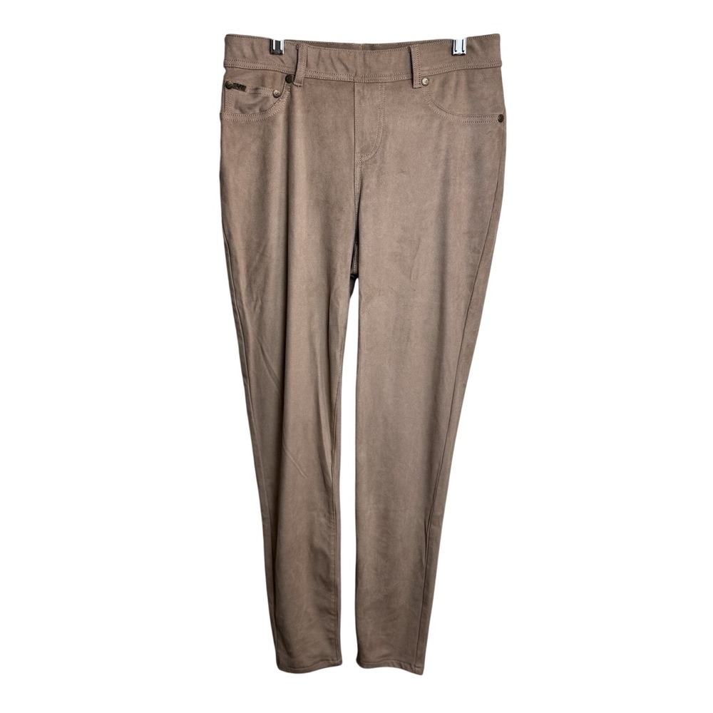 DG2 by Diane Gilman Women's Pull On Pants Faux Suede NWT Sz S Brown Back Pockets